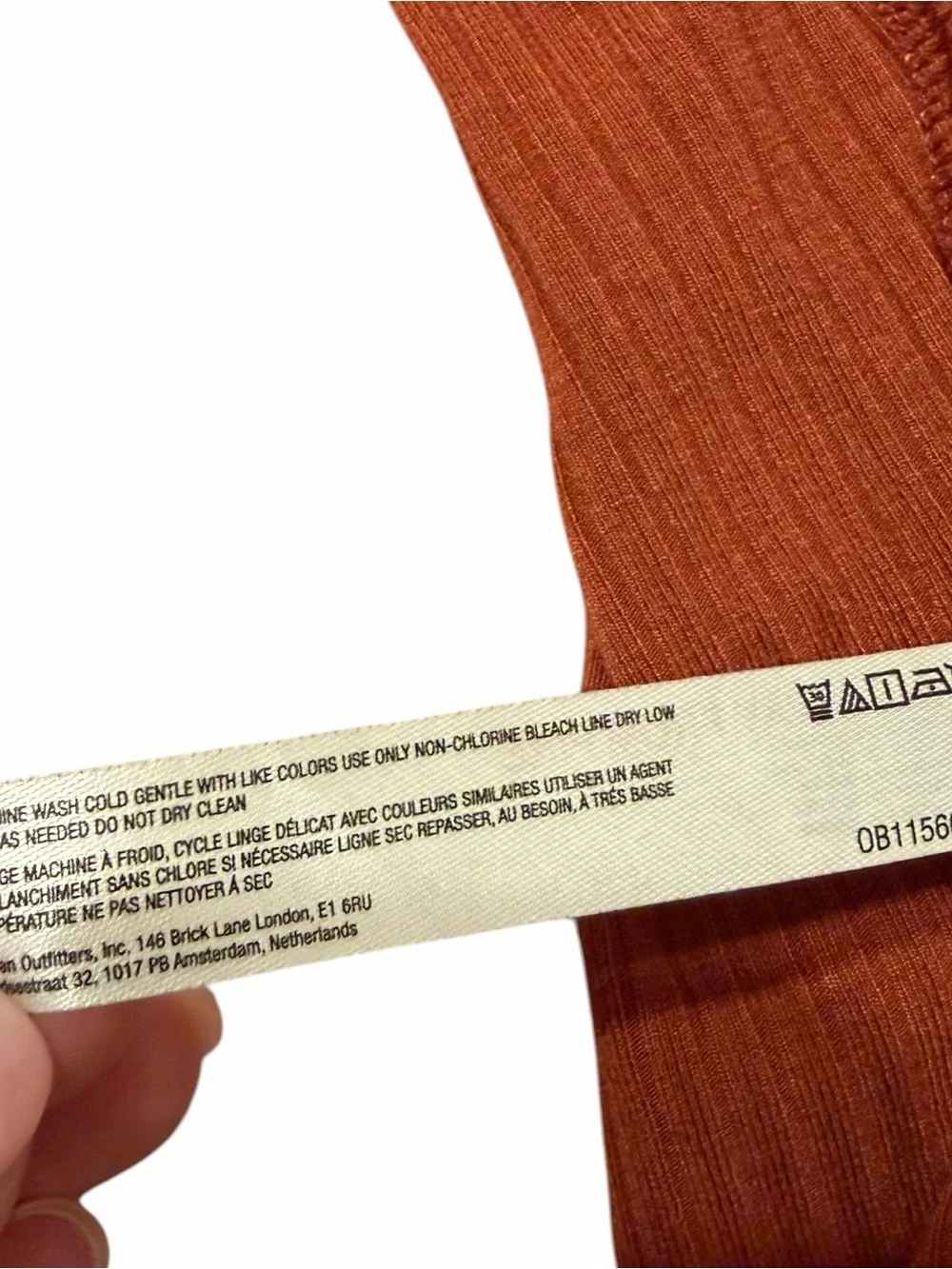 Free People Intimately‎ Speed Dial Ribbed Bodysuit Rust Orange XS